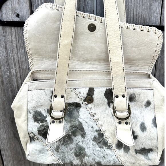 Roberta Gandolfi | Leather and Animal Fur Satchel Handbag Purse Made in Italy - Picture 3 of 9